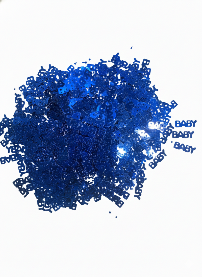 Metallic Dark Blue "Baby" Shower - Table Confetti Decoration