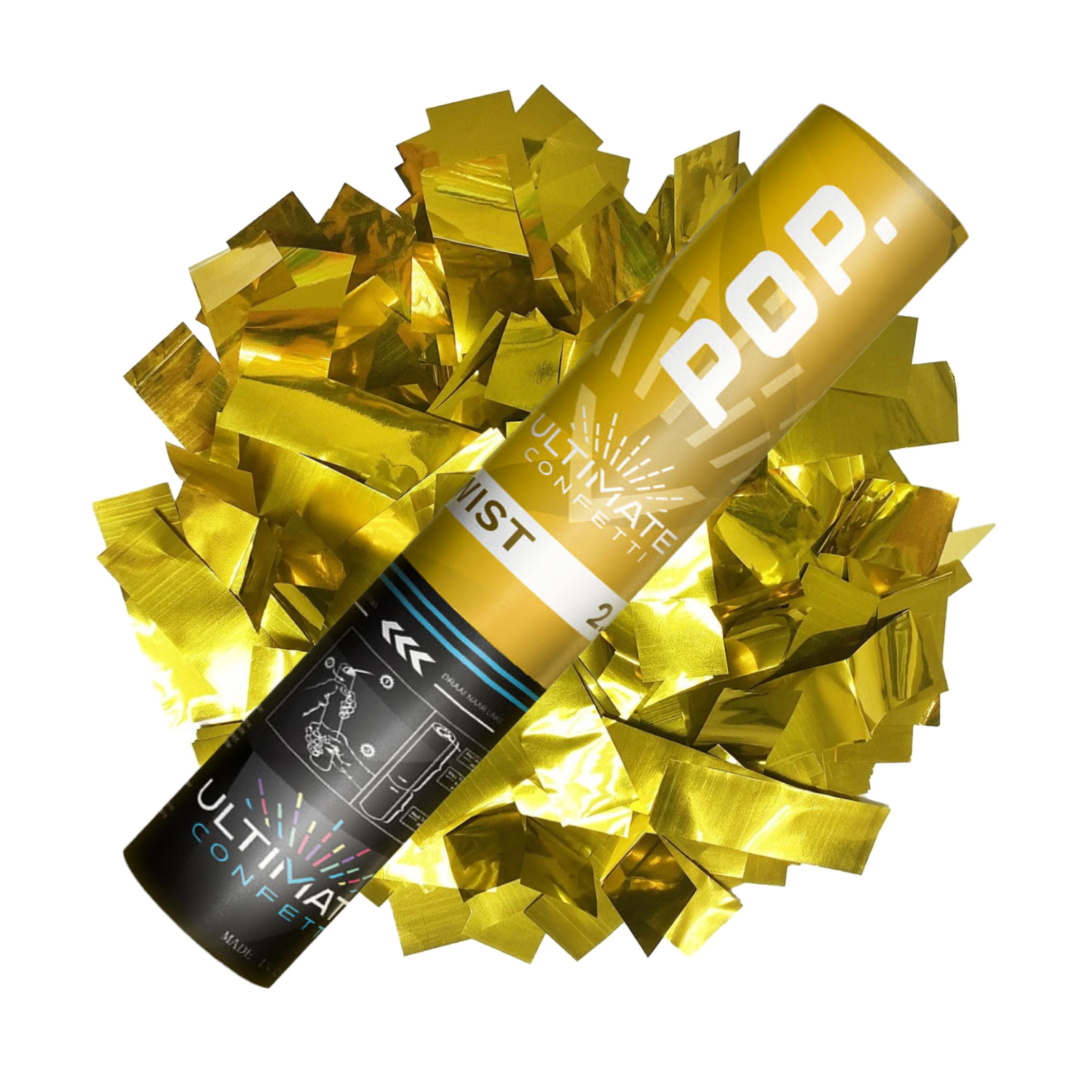 Gold Metallic Confetti Handheld POP Cannon (12