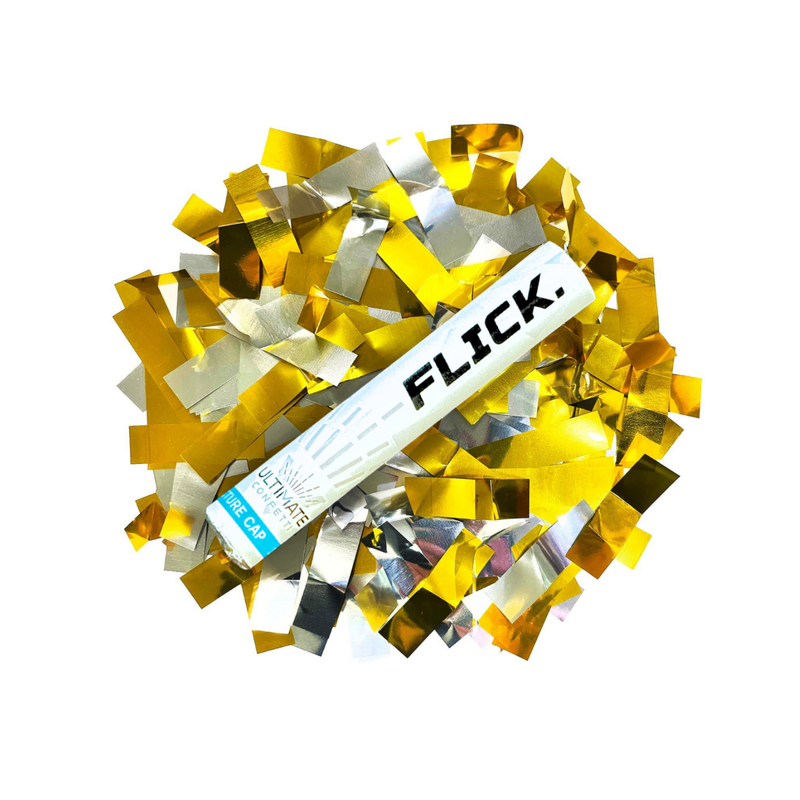 Gold & Silver - Metallic Confetti Flick Stick - 6" (Pack of 8)