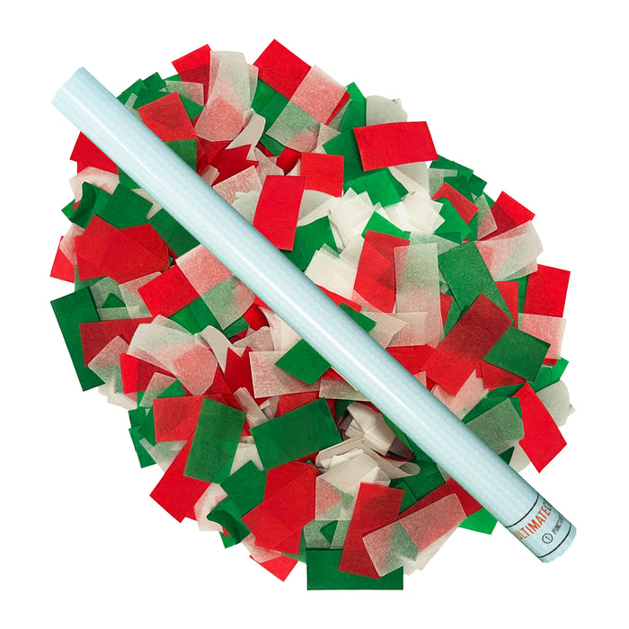 Red, White, Green Tissue Confetti Flick Stick - 14" (Pack of 8)