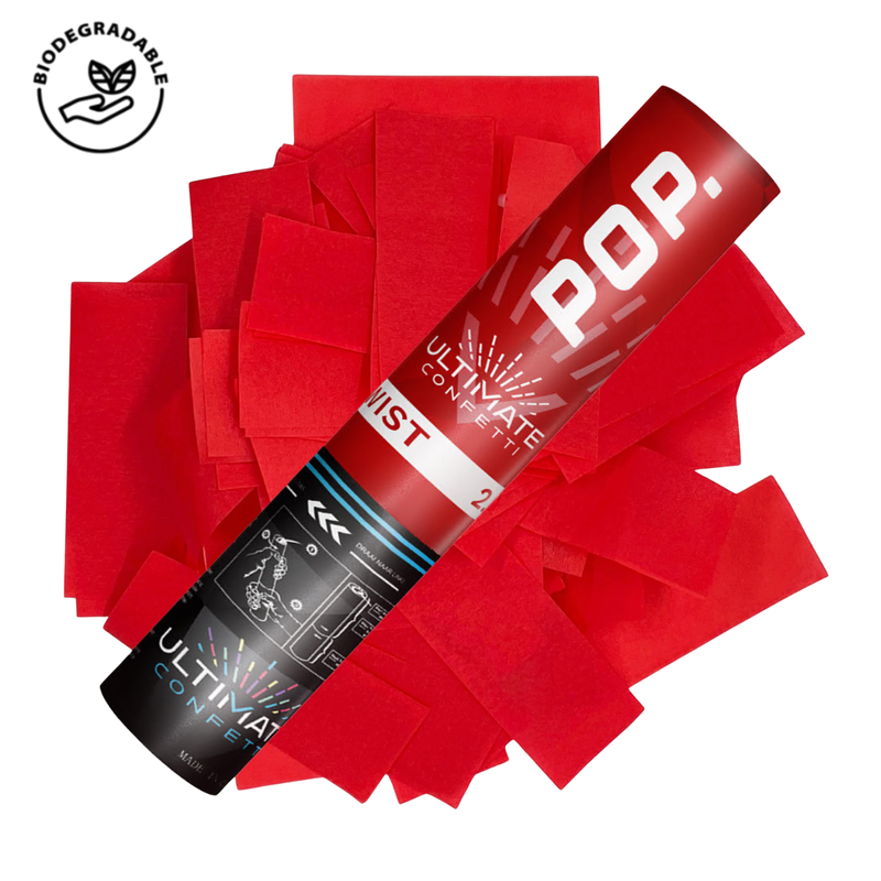 Red Tissue - Handheld Confetti POP Cannon (12")