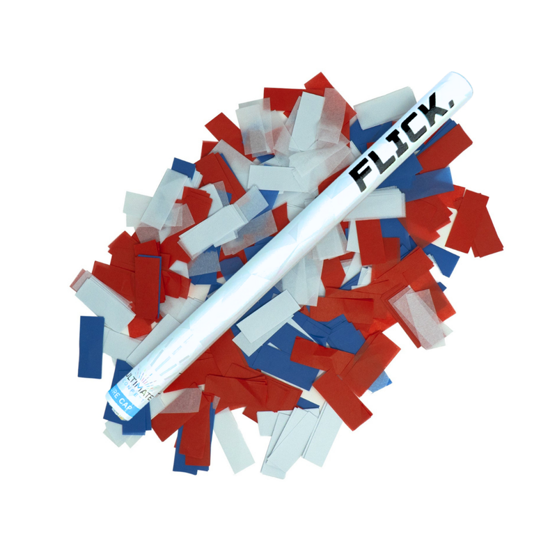 Red, White, Blue Tissue Paper Confetti Flick Stick - 14" (Pack of 8)