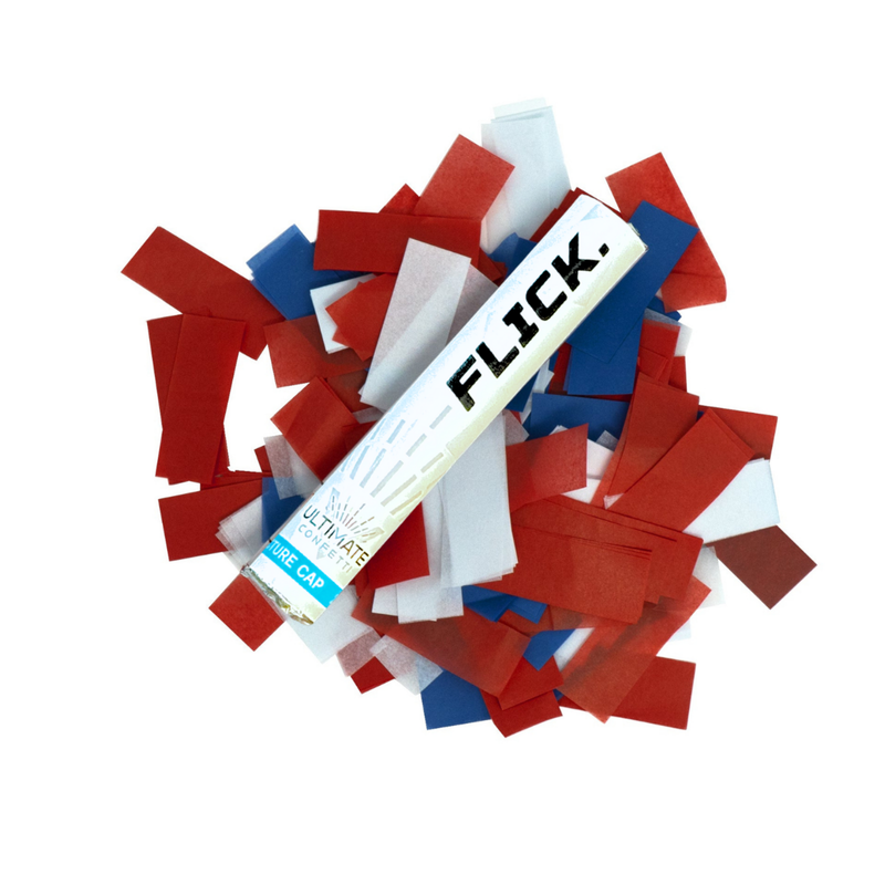Red, White, Blue Tissue Confetti Flick Stick - 6" (Pack of 8)