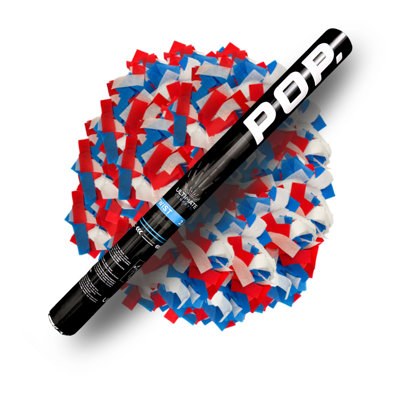 Red, White, Blue Tissue - Handheld Confetti POP Cannon