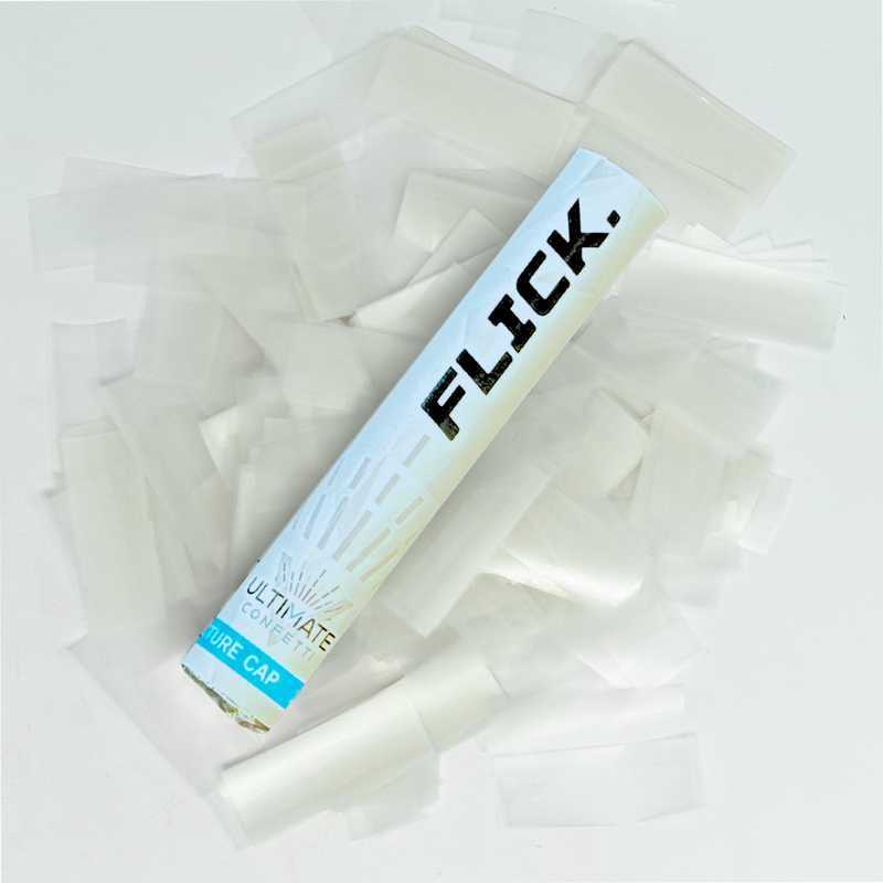 White Rice Paper Confetti Flick Stick - Water Soluble - 6" (Pack of 8)