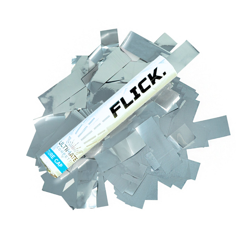 Silver Metallic Confetti Flick Stick - 6" (Pack of 8)