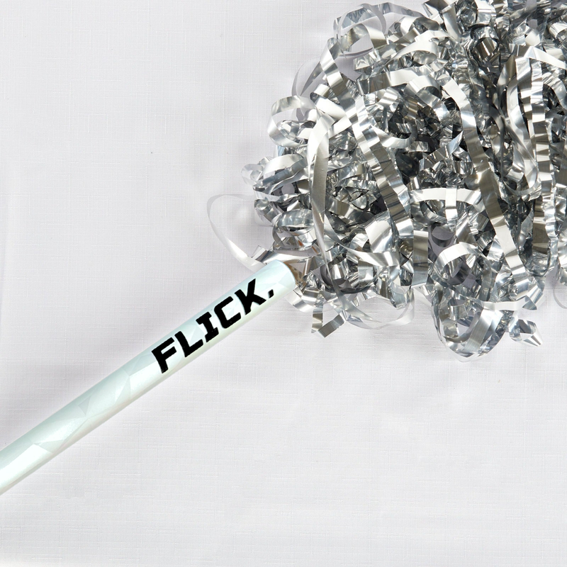 Silver Metallic Streamer Confetti Flick Stick - 14" (Pack of 8)