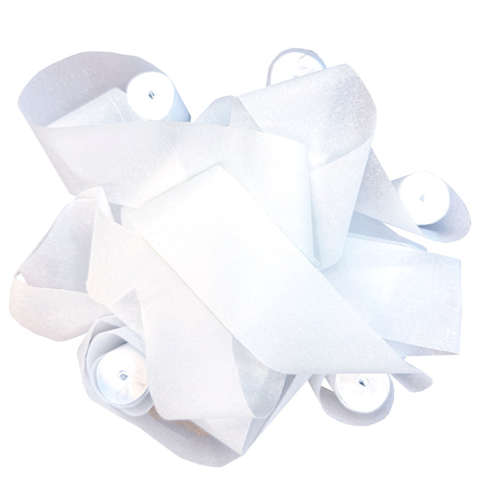 White Tissue Stadium Streamers - 10 Rolls (2" x 30')