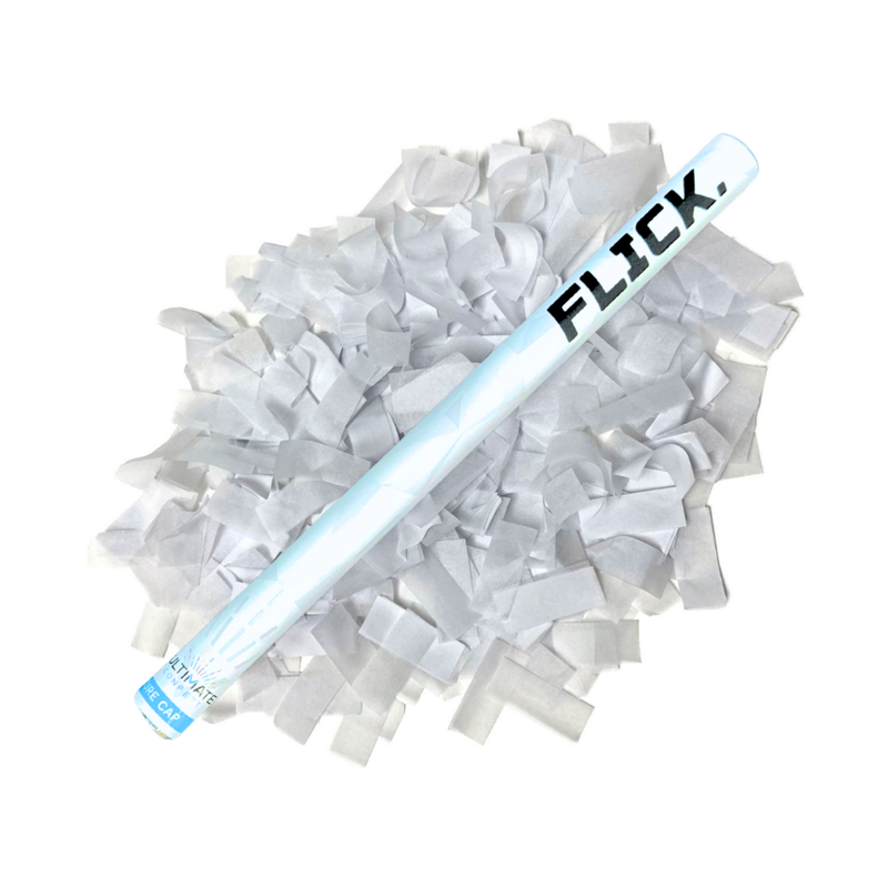White Tissue Streamer Flick Stick - 14" (Pack of 8)