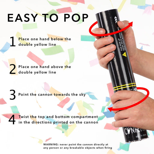 Dark Blue - Handheld Confetti Popper Cannon (11") - Ultimate Confetti