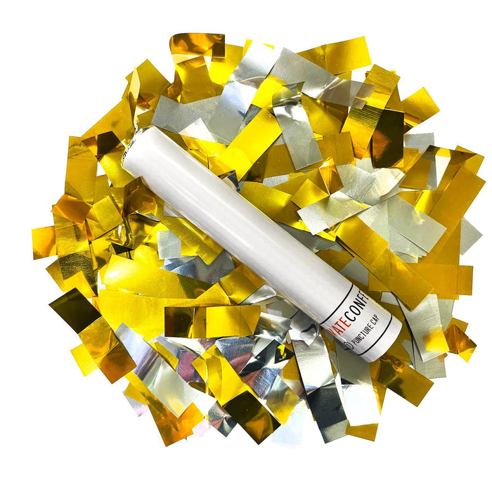 Gold & Silver - Metallic Confetti Flick Stick - 6" (Pack of 8) - Ultimate Confetti