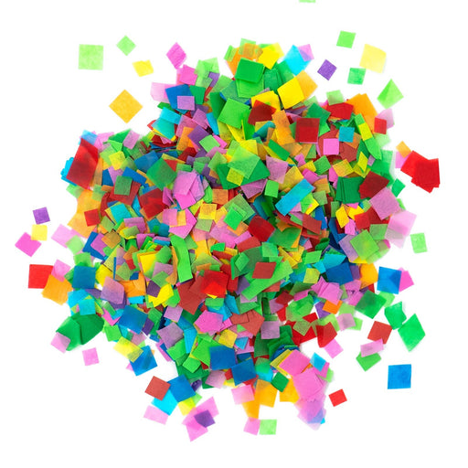 Multicolor Rainbow Tissue Paper Miniature Confetti - Squares (1lb) - Ultimate Confetti