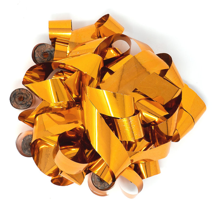 Orange Metallic Foil Streamers - 20 Rolls (1" x 30') - Ultimate Confetti