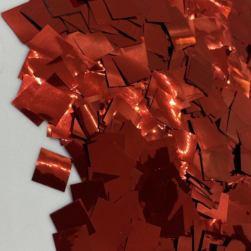 Red Metallic Foil Miniature Confetti - Squares (1lb) - Ultimate Confetti
