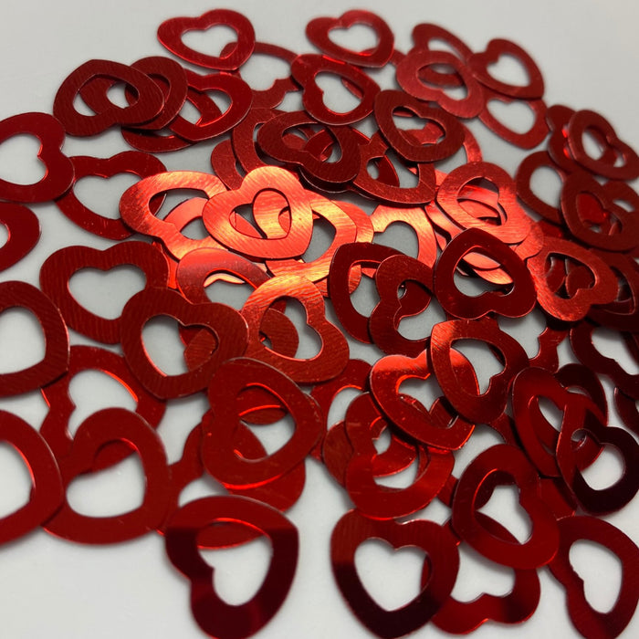 Red Metallic Hearts - Table Confetti Decorations - Ultimate Confetti