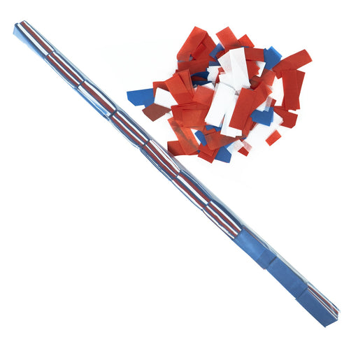 Red, White, Blue Tissue Confetti - Speed Load Cannon Sleeve (1/4lb) - Ultimate Confetti