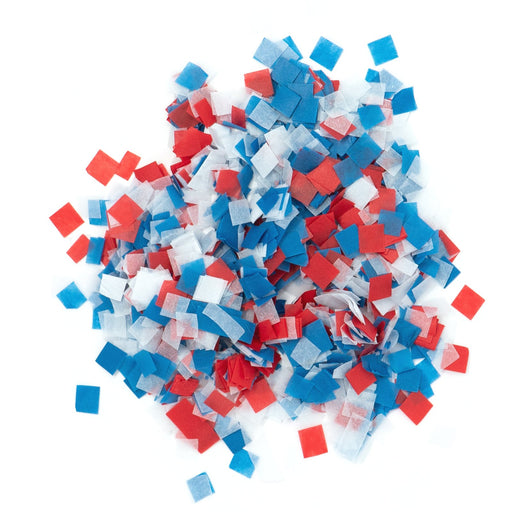 Red, White, Blue Tissue Paper Miniature Confetti - Squares (1lb) - Ultimate Confetti