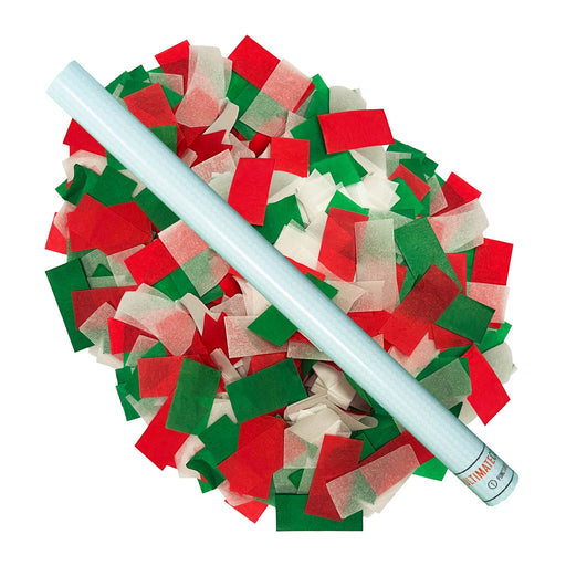 Red, White, Green Tissue Confetti Flick Stick - 14" (Pack of 8) - Ultimate Confetti