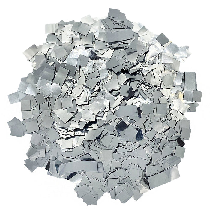 Silver Metallic Miniature Confetti - Squares (1lb) - Ultimate Confetti