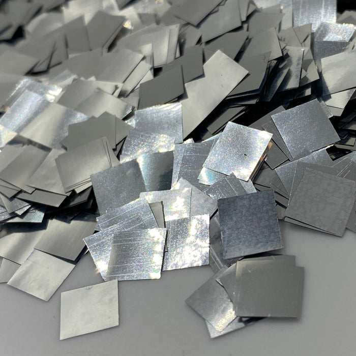 Silver Metallic Miniature Confetti - Squares (1lb) - Ultimate Confetti