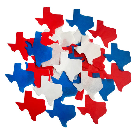 Texas Shaped Confetti - Red, White & Blue Tissue Paper (1lb) - Ultimate Confetti