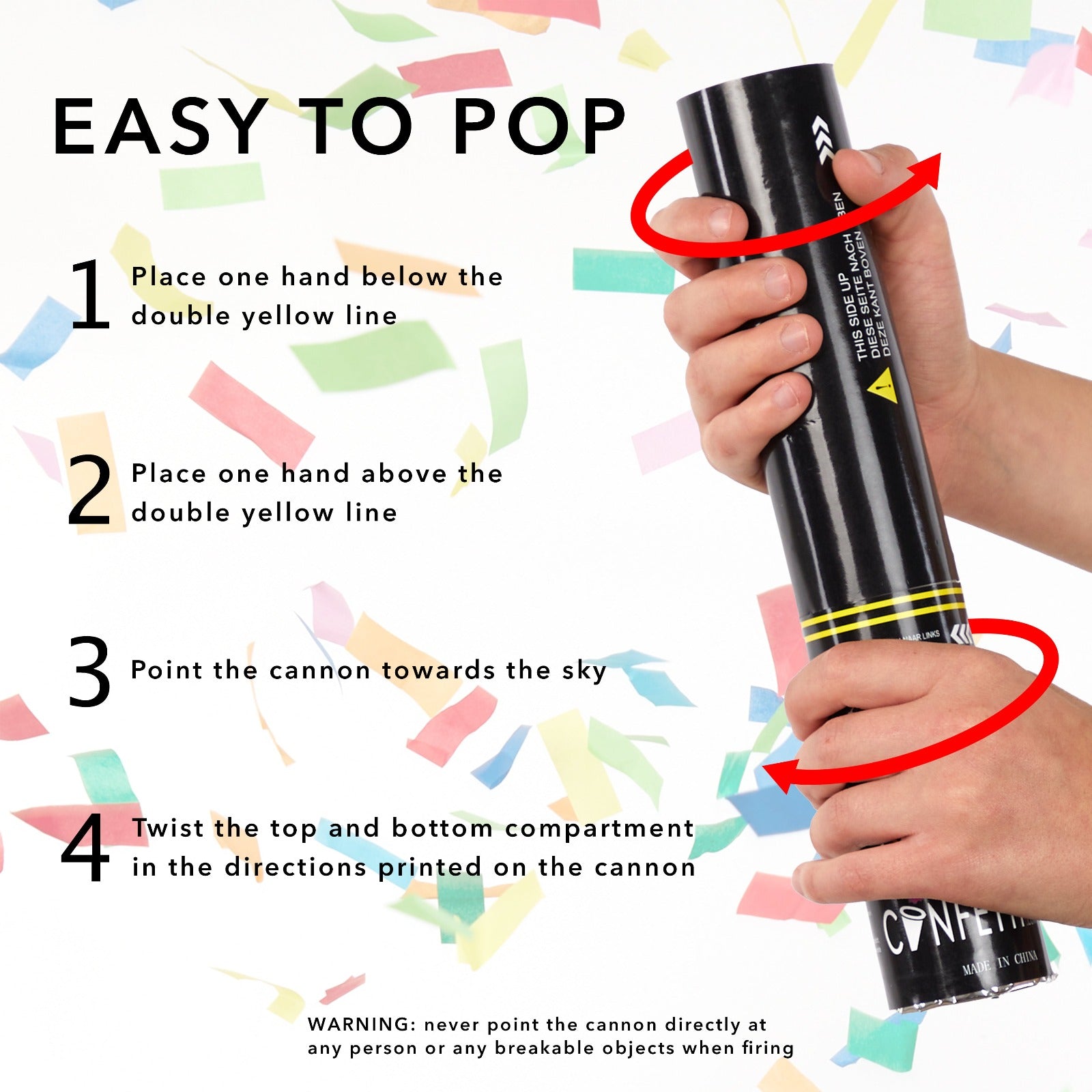 White Tissue Paper - Handheld Confetti Popper Cannon (11