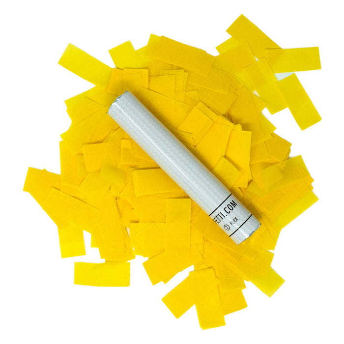 Yellow Tissue Paper Confetti Flick Stick - 6" (Pack of 8) - Ultimate Confetti