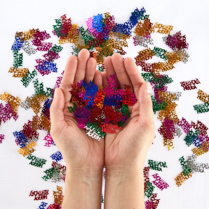 Metallic "Happy Birthday" - Table Confetti Decoration