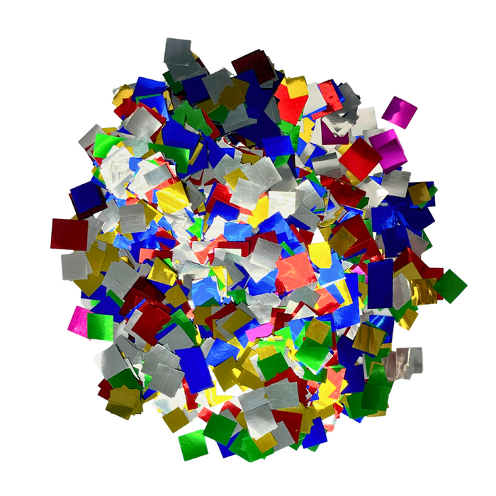 Multicolor Metallic Miniature Foil Confetti - Squares (1lb)