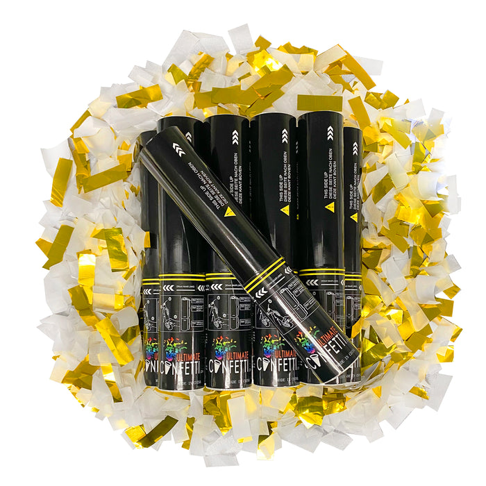 Gold & White New Year's Eve Confetti Popper Package